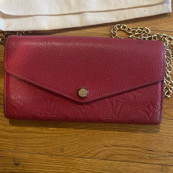 Louis Vuitton Red Monogram Empreinte Leather Wallet- authentic good condition - Picture 2 of 10